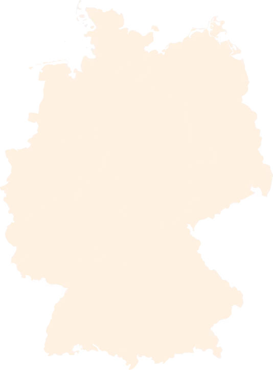 Konturkarte von Deutschland ohne Grenzen oder Beschriftungen auf hellem Hintergrund.