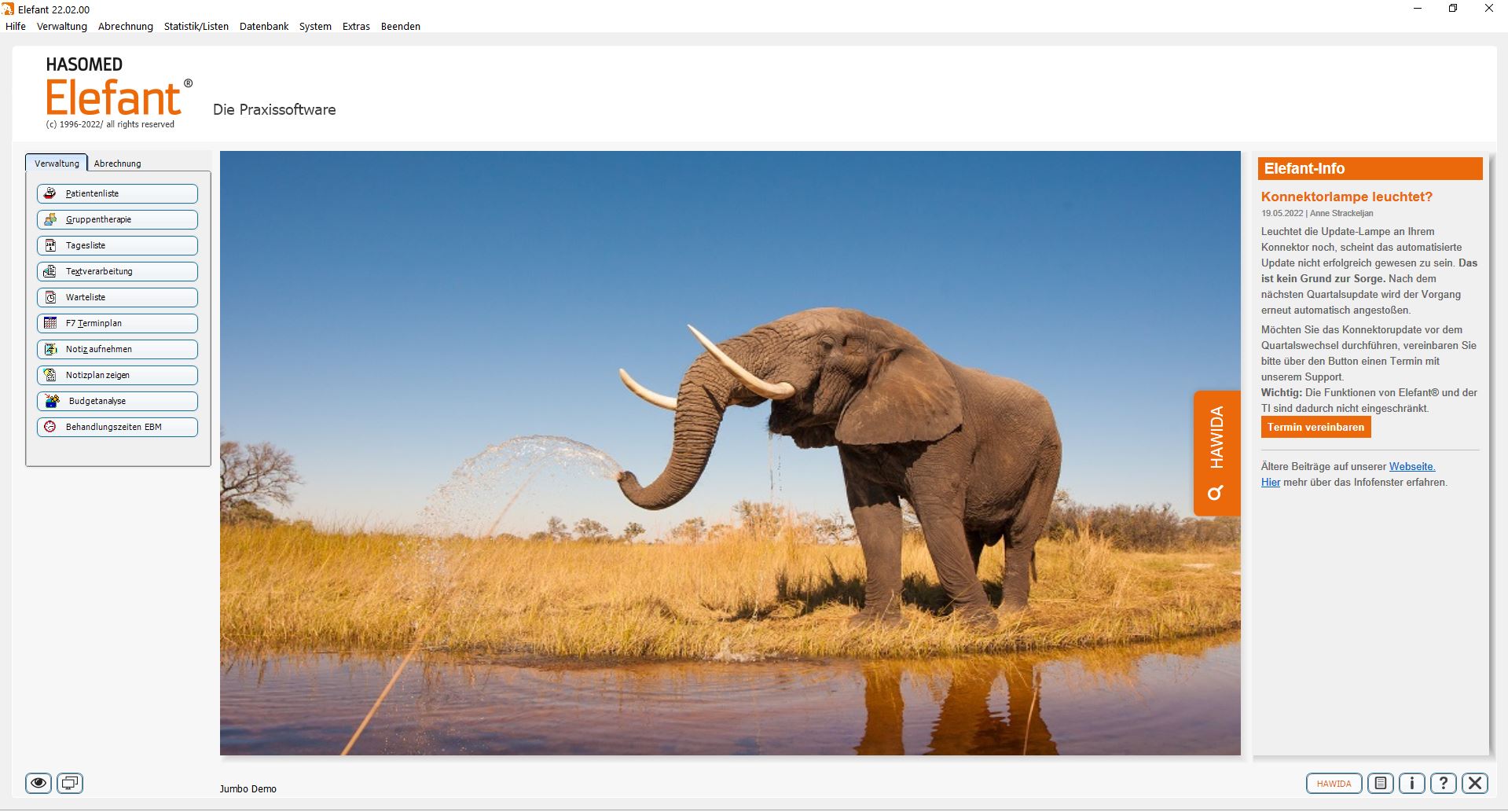 Elefant Startbildschirm