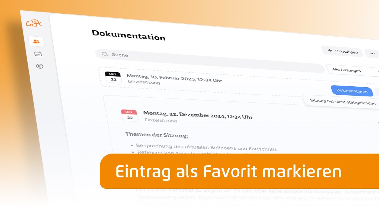 Dokumentationseintrag als Favorit markieren