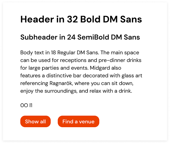 Text example showing the DM Sans typeface.