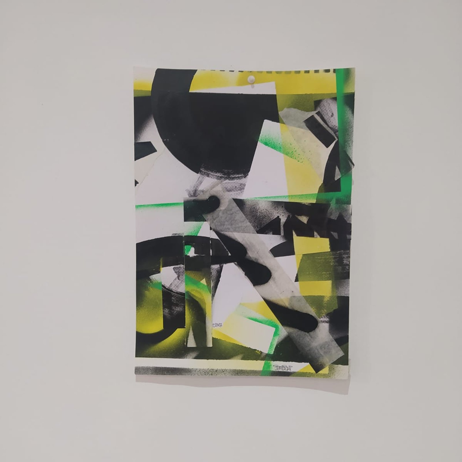 Collage abstrait A3 JZatoichi. Mélange de lettering, couleurs vives et textures papier. Œuvre unique, expédition rapide.Format 297 × 420 mm (soit 29,7 × 42 cm)