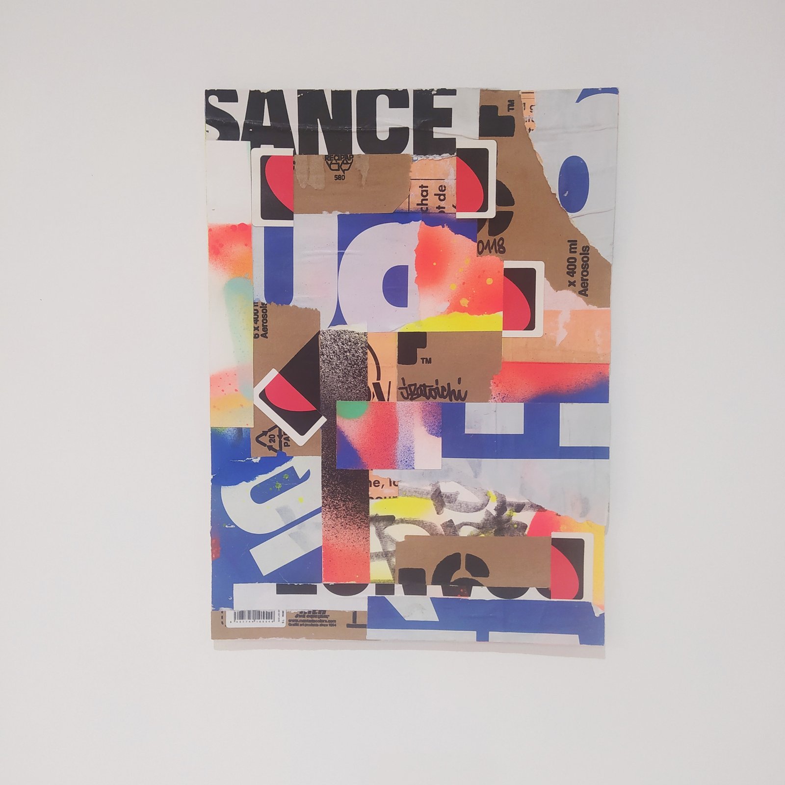 Collage streetart original A3 signé JZatoichi. Papier 280g, textures urbaines et typographies. Pièce unique, expédition rapide.