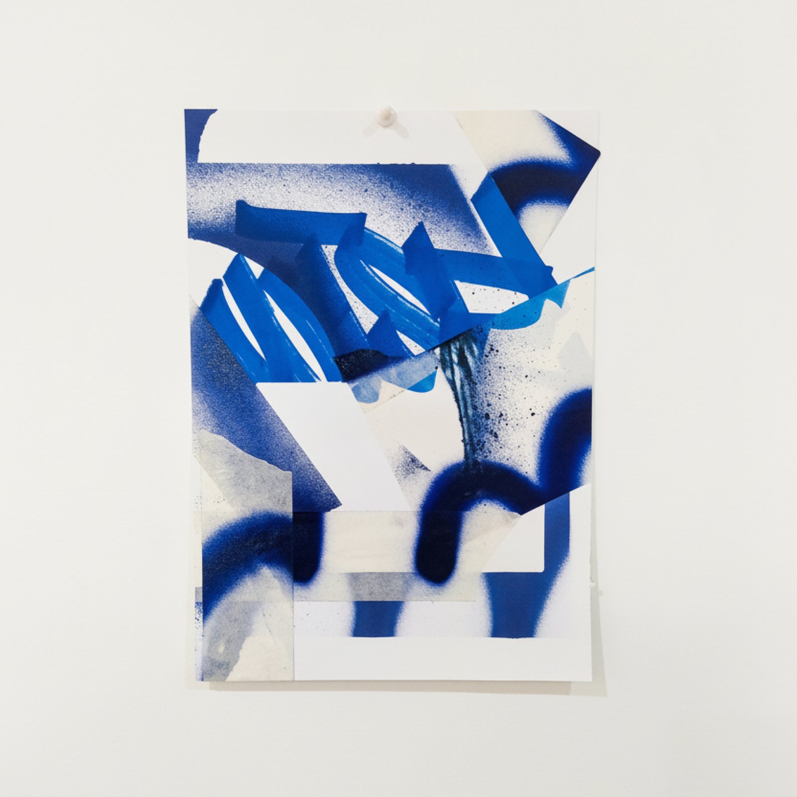 jzatoichi - 301Collage abstrait à base de lettering, tag, collage, papier et typographie.Collé, écrit, tagué sur papier 280g de format A4, sans cadre.