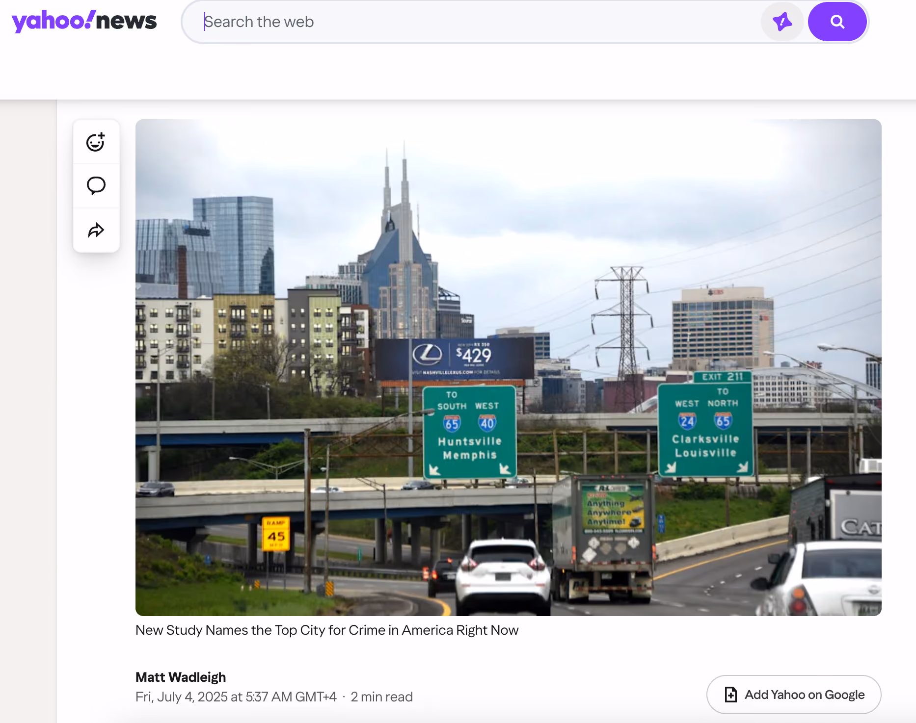 Digital pr campaign for law firm on Yahoonews