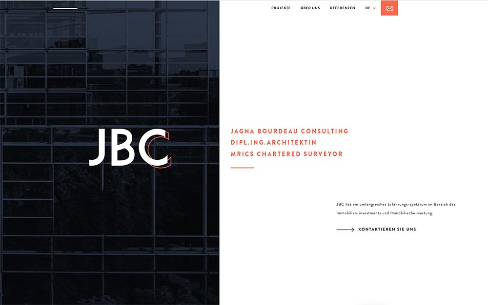 Screenshot der Albrecht Denneler Architektur-Website