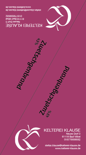 Weinetikett Kelterei Klause – feinedesign