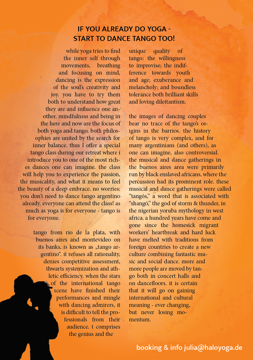 Flyer Tango mit Julia – feinedesign