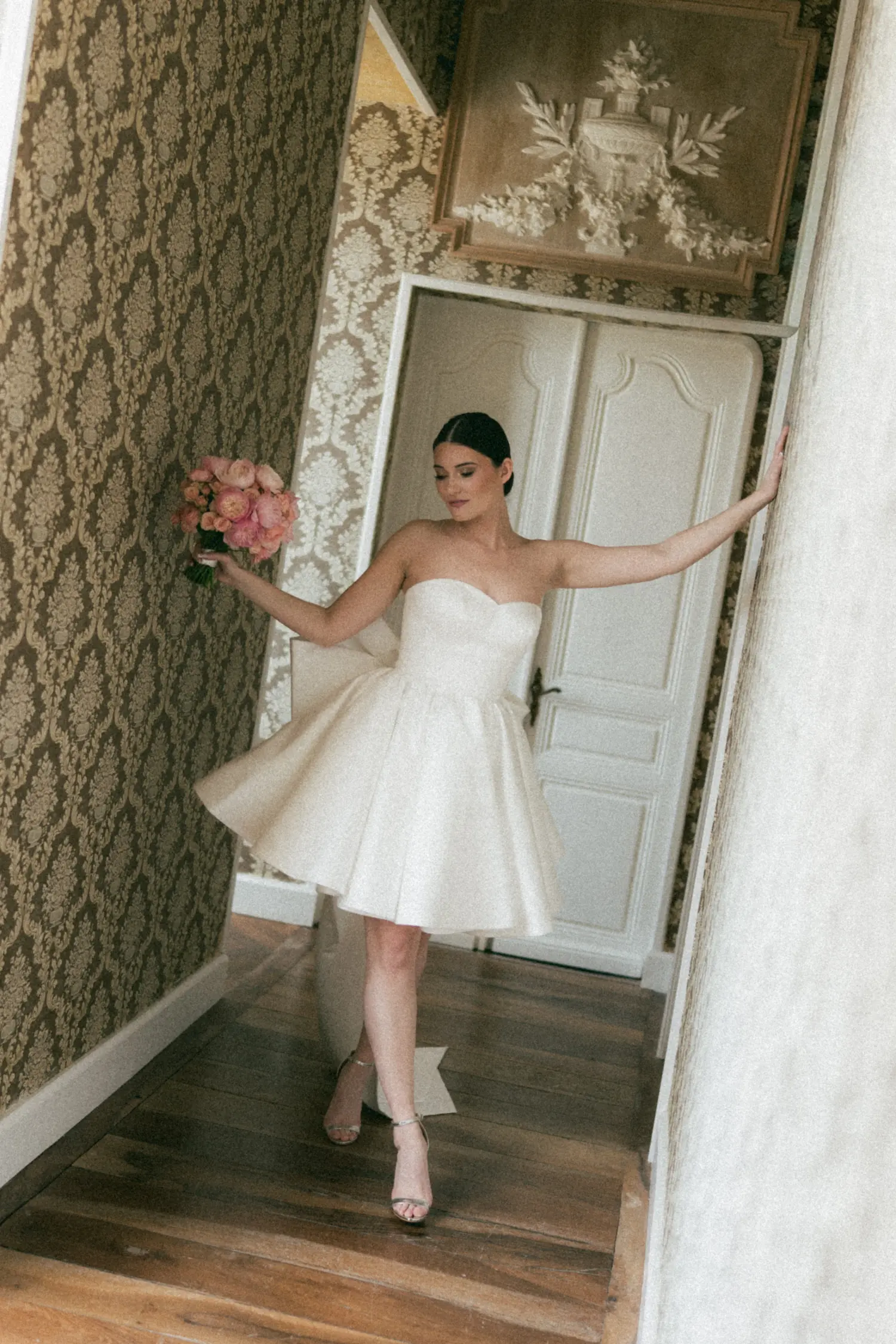 Photo argentique mariée demoiselles d'honneur Dordogne - Mariage vintage