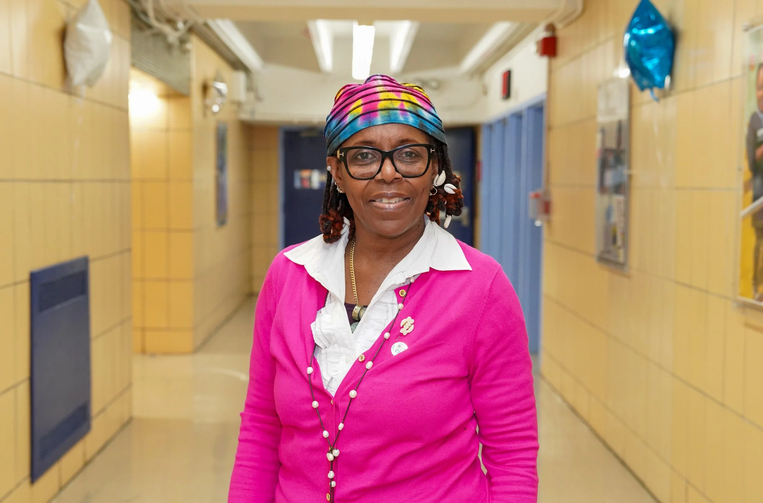 Staff member Rose Graham in school hallway