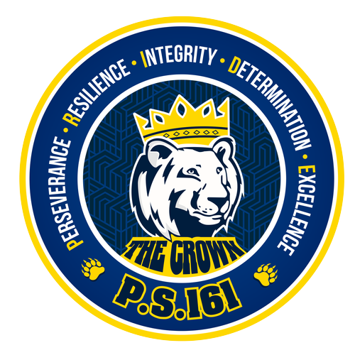 P.S. 161 The Crown school logo with lion mascot