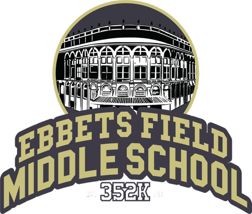 Ebbets Field Middle School logo with historic stadium illustration