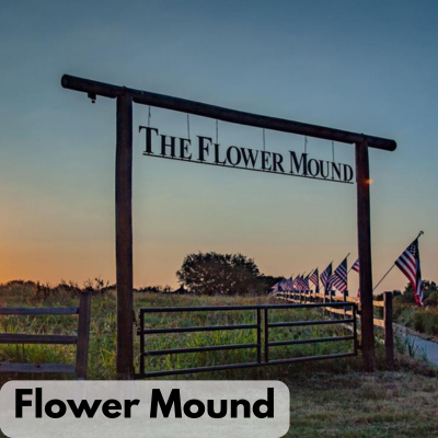 Established neighborhoods and homes in Flower Mound Texas Denton County