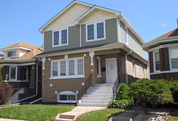 Custom home building Chicago suburbs - two-story new construction exterior