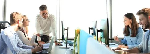 People meeting in the large room