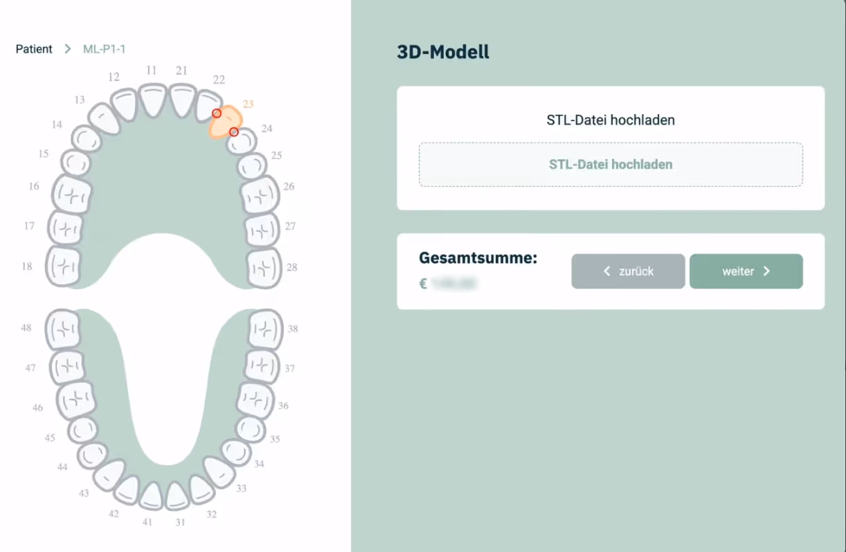 Digitalen Scan hochladen – STL-Datei Upload für Zahnersatz-Bestellung