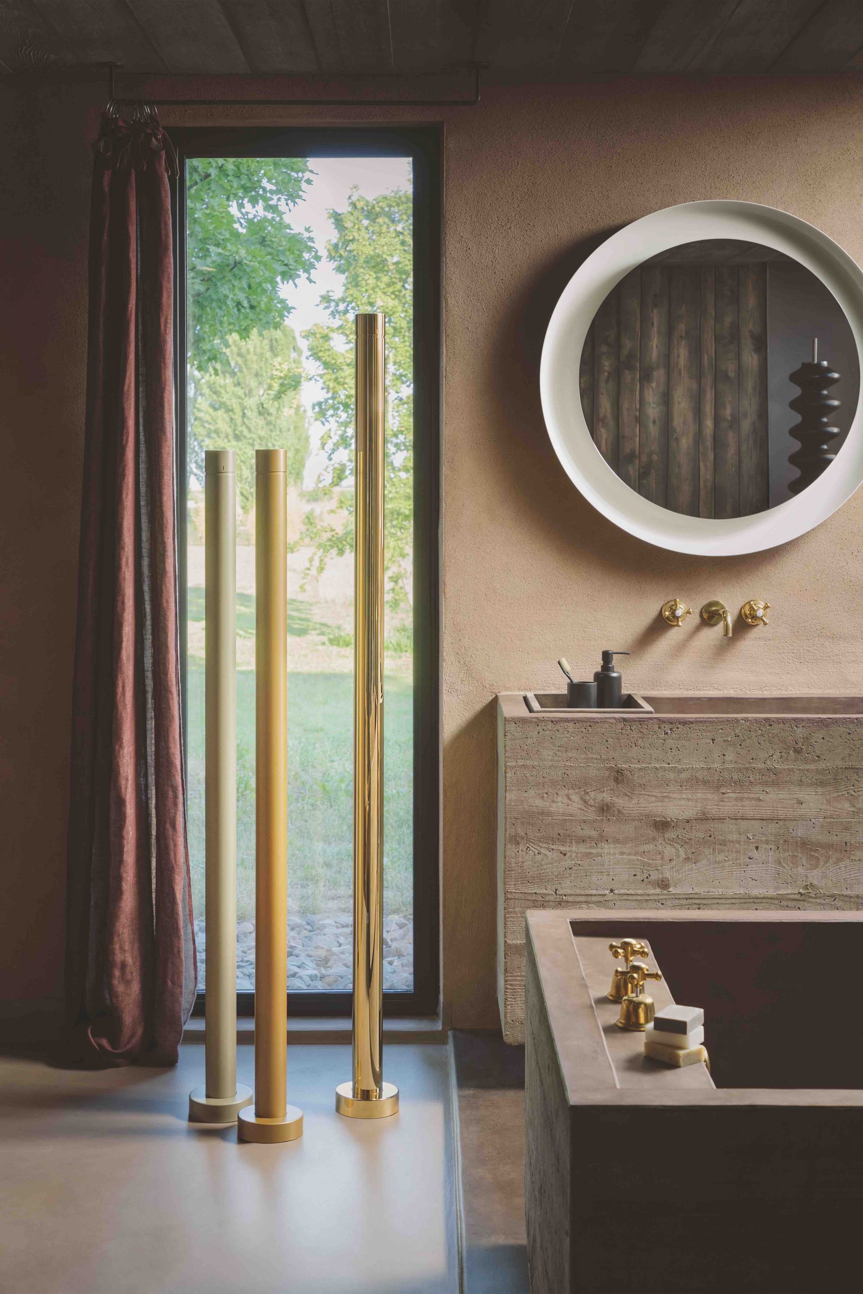 3 golden radiators tubes from Tubes, collection T.B.T