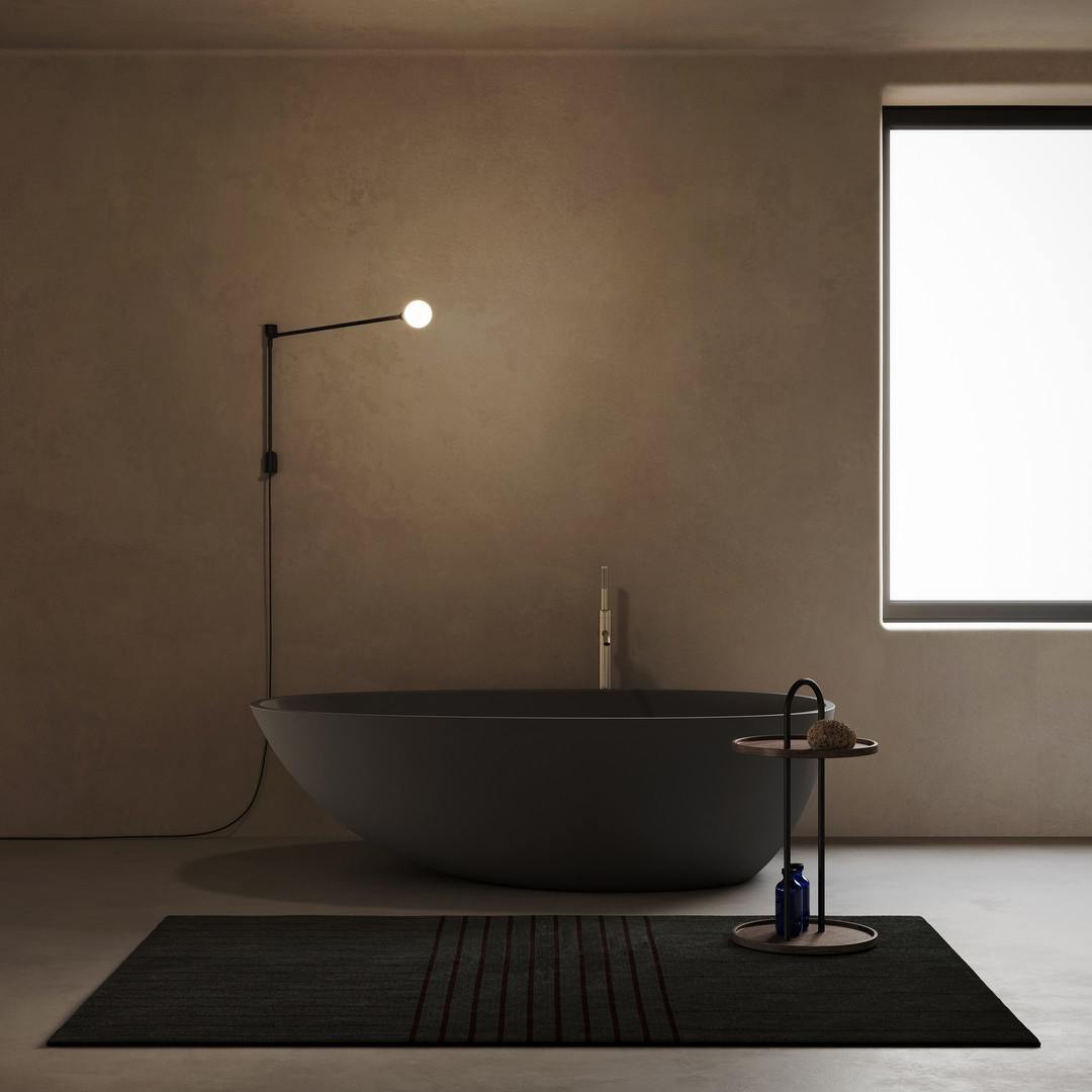 Casa de banho com banheira Forma autónoma em Olive. Inbani, Forma.