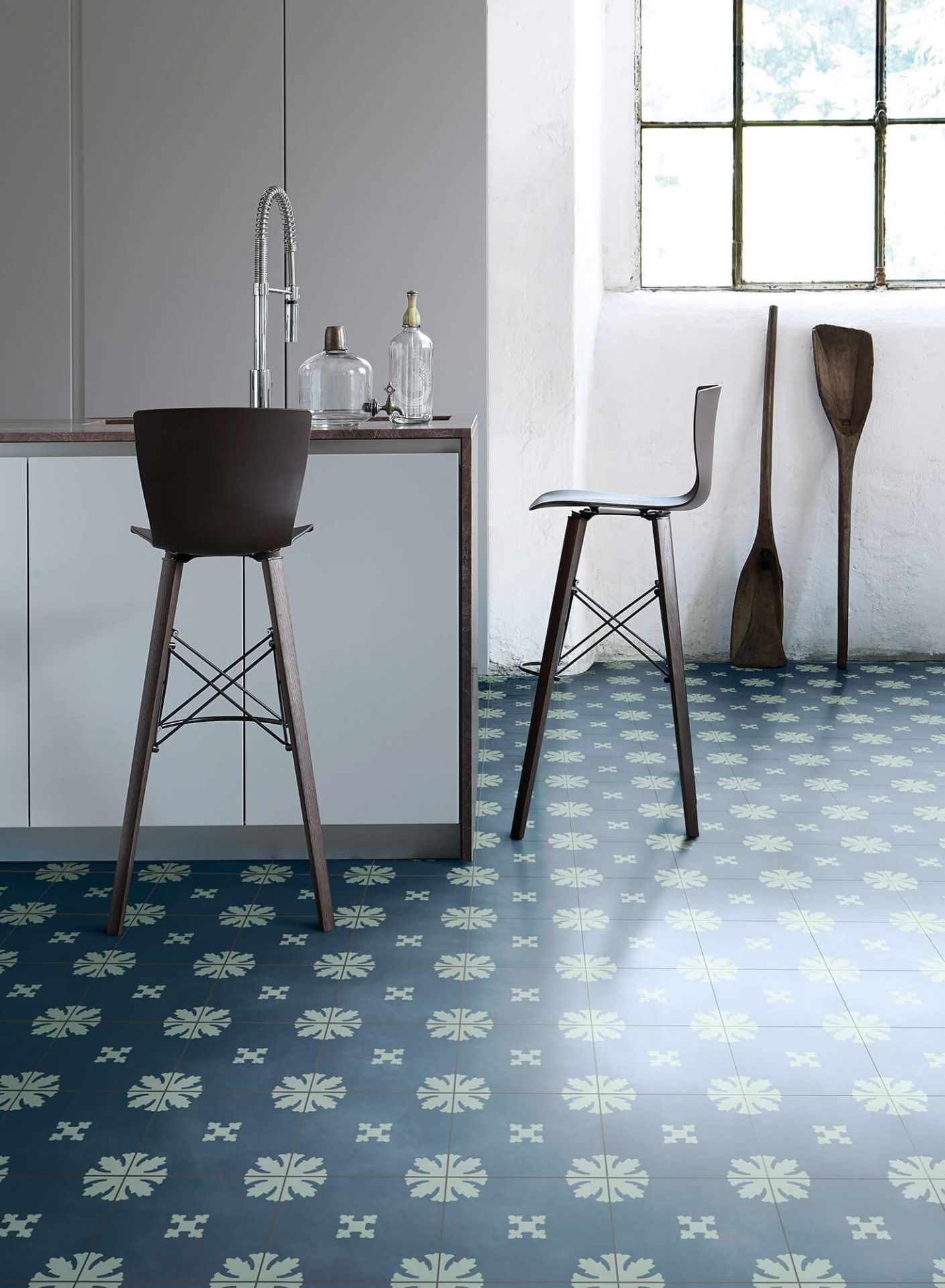 Kitchen with tiles Bisazza Cementiles Decorations