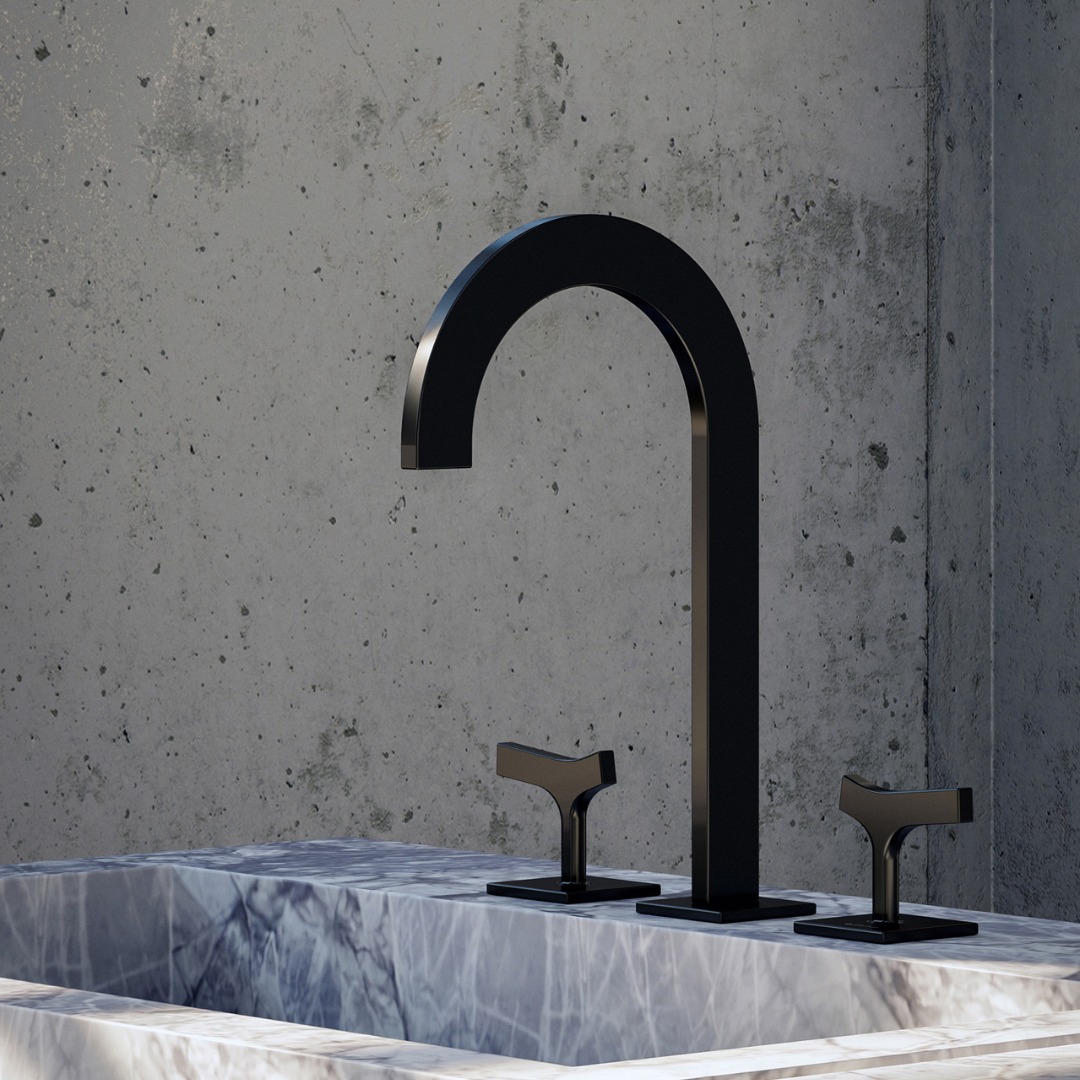 Countertop mixer tap in black from Bruma, collection Royale