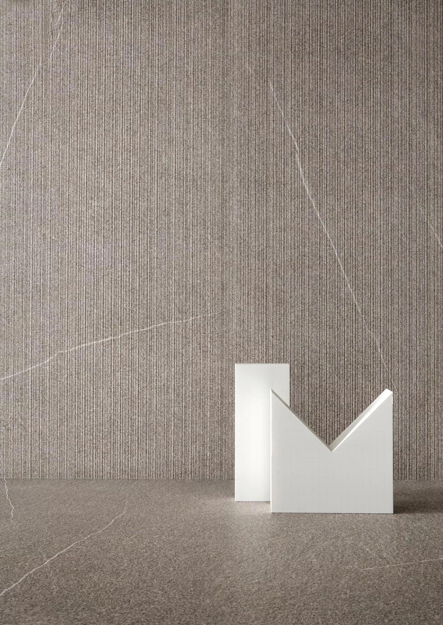 Porcelana com efeito pedra da marca Florim, coleção Coretech na cor Flame light