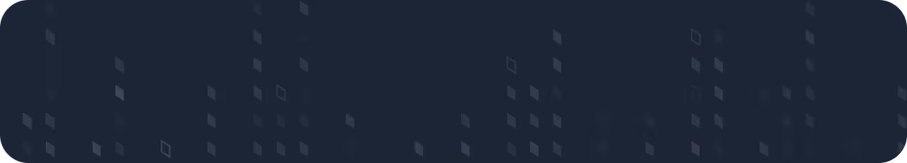 Dark horizontal banner with faint pixelated square patterns and rounded corners.