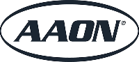 AAON logo in black letters enclosed by an oval outline.