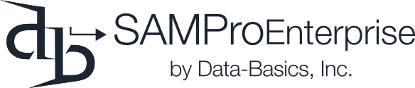 SAMProEnterprise logo with stylized letters 'db' and text by Data-Basics, Inc.