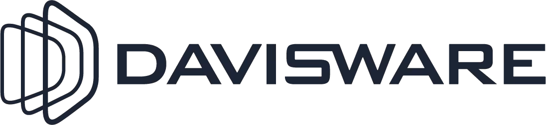 Davisware company logo with stylized overlapping shapes and bold text.