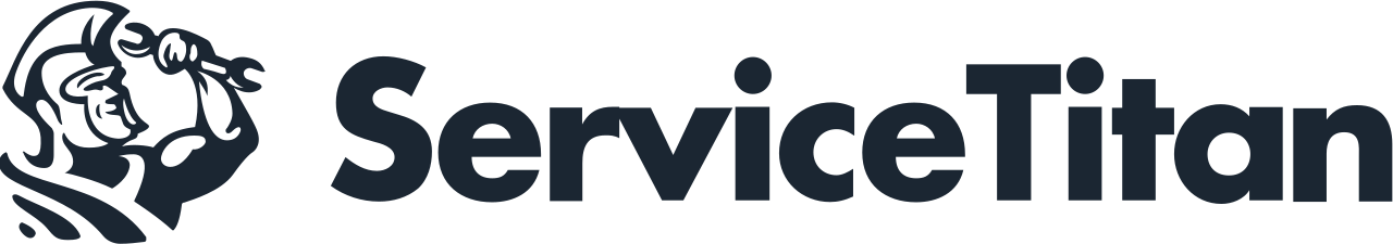 ServiceTitan company logo with a stylized muscular worker holding a wrench.