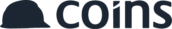 Coins logo with a stylized stack of coins icon next to the word 'coins'.