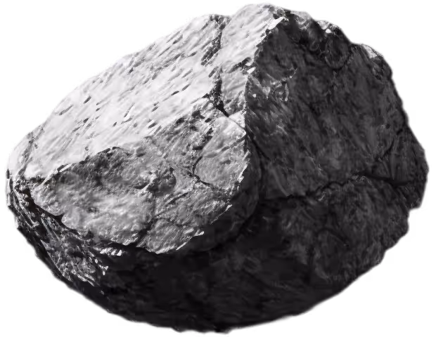 Rough-textured dark gray rock with angular edges and natural cracks.