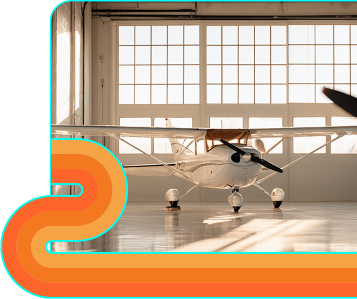 Piper aircraft, cowling open on the ramp