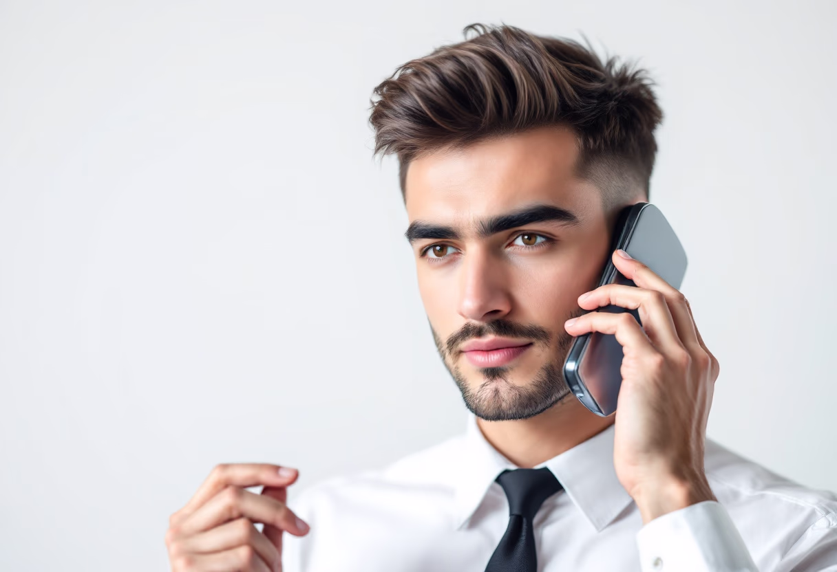 image of a person on a phone call