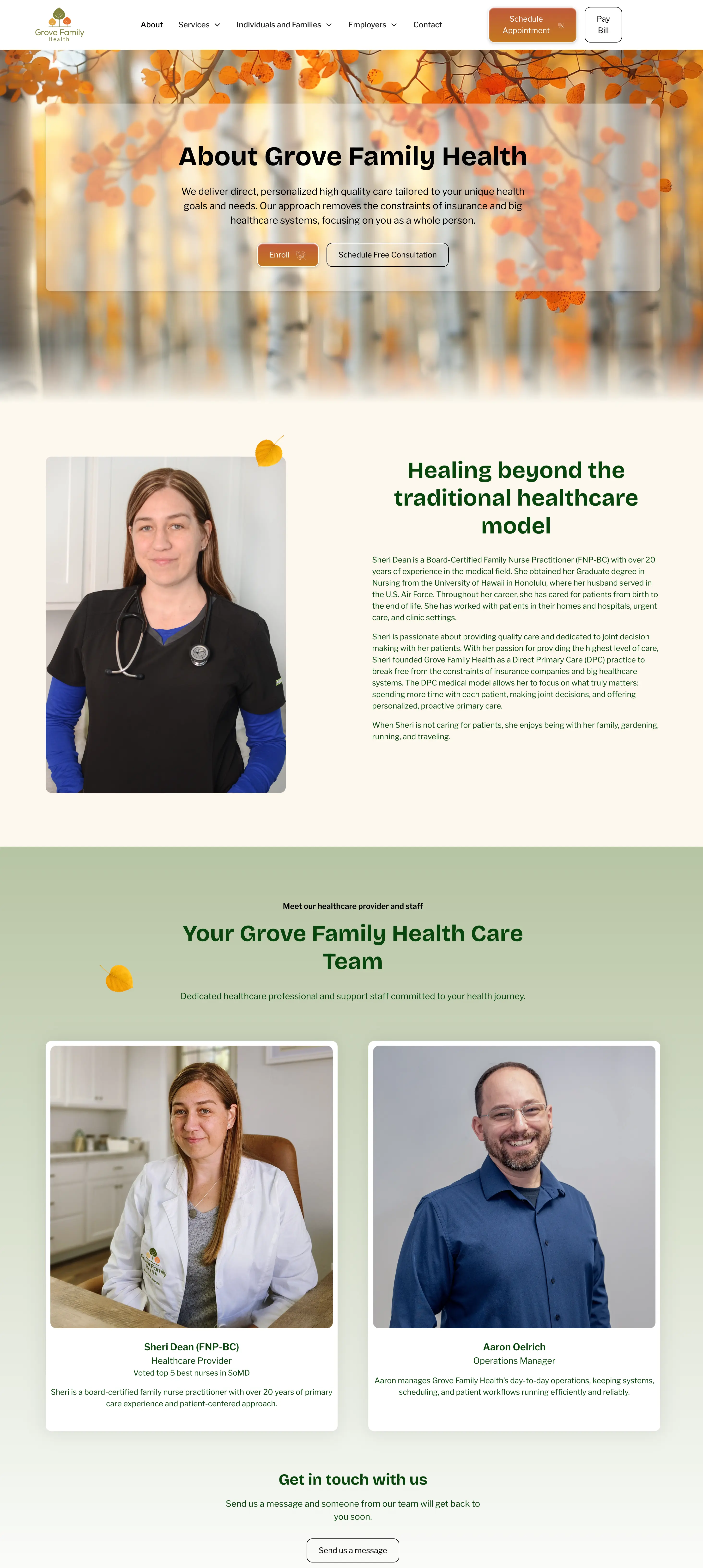 Grove Family Health about page
