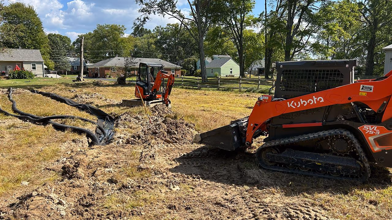 Residential excavation services in Okeana Ohio for driveway installation and building pad preparation