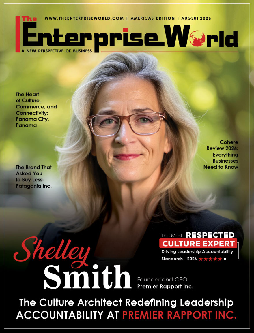 Shelley Smith on the cover of The Enterprise World — The Culture Architect Redefining Leadership Accountability at Premier Rapport Inc.