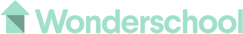 Wonderschool logo with a stylized house icon in teal next to the word 'Wonderschool' in lowercase teal letters.
