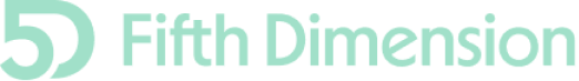 Fifth Dimension logo with stylized number 5 and letter D in mint green.
