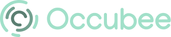 Occubee company logo with a stylized circular symbol to the left of the text.