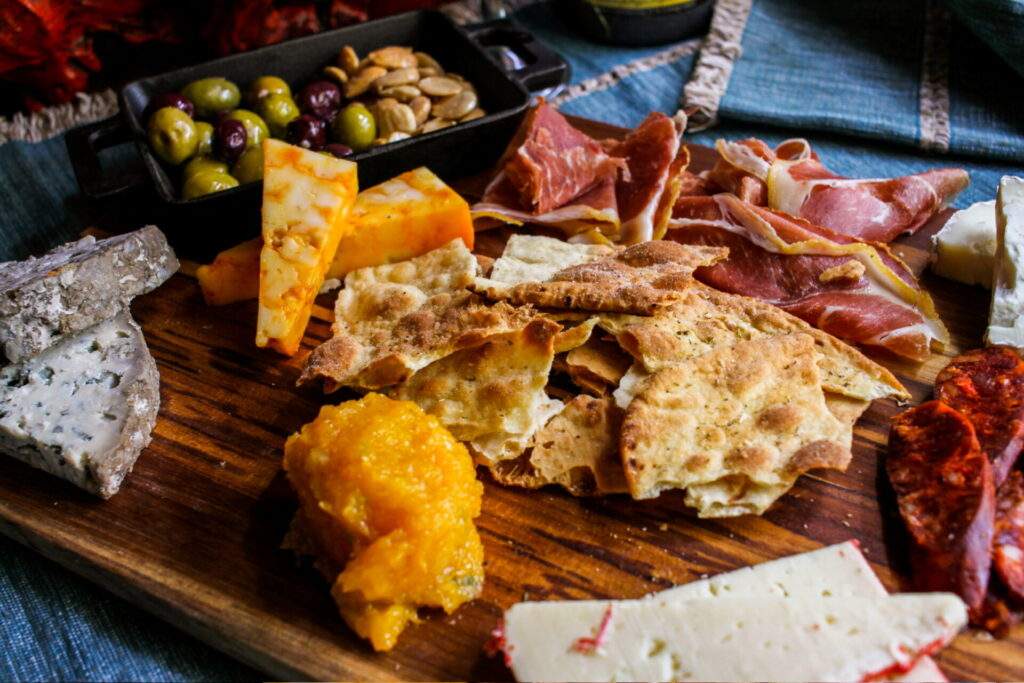 Example of charcuterie and cheese board
