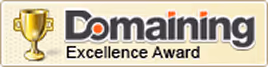 Domaining Excellence Award badge.
