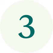 Green number 3 centered inside a pale green circular background.