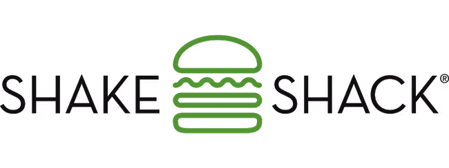 Shake Shack logo with a green burger icon between the words SHAKE and SHACK.