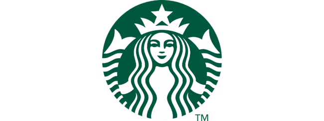 Starbucks logo featuring a twin-tailed siren inside a green circle.