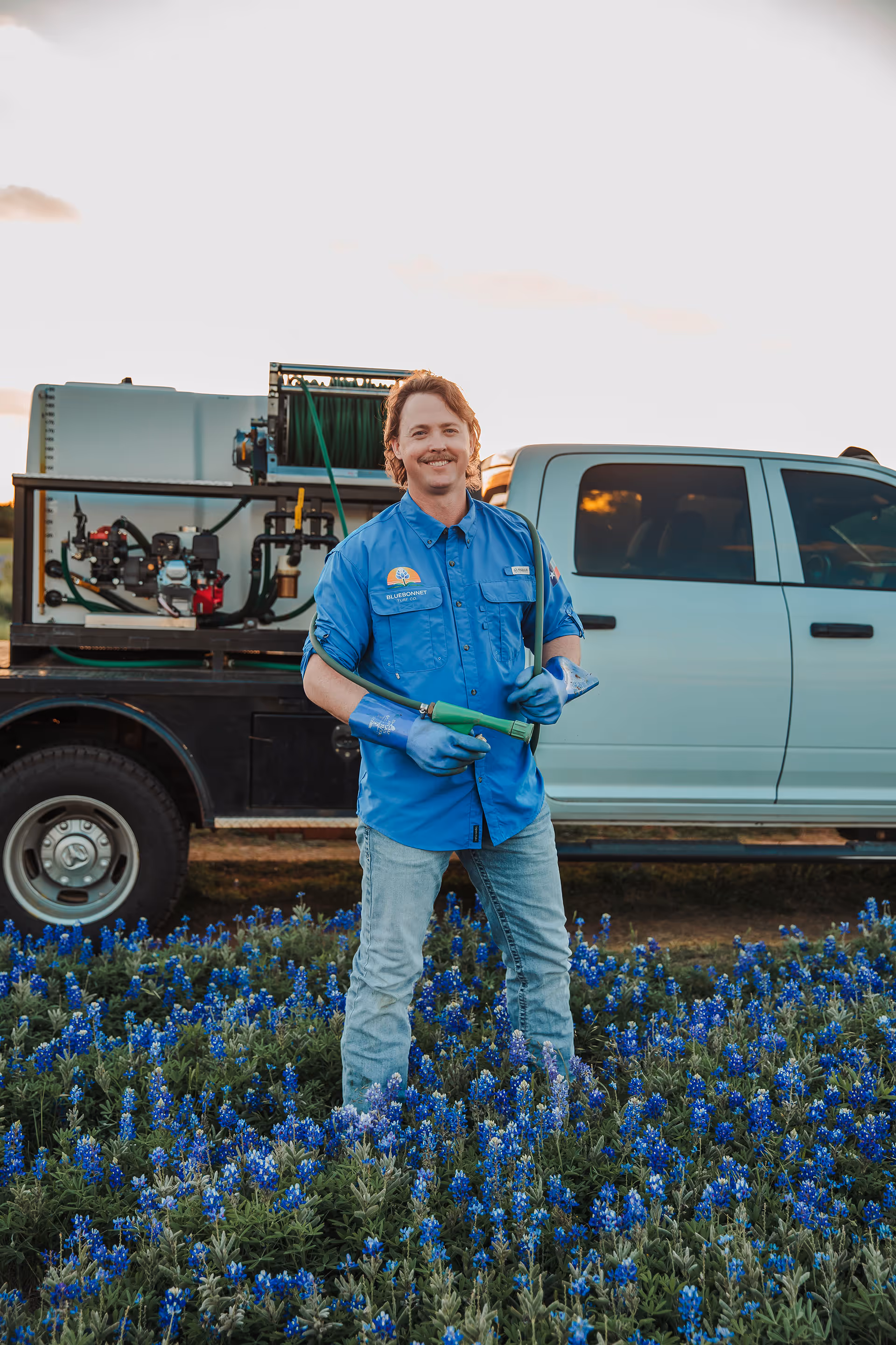 owner of Bluebonnet Turf Co lawn care company in Cedar Park Leander and Liberty Hill Texas