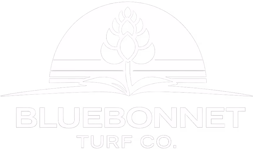 Bluebonnet Turf Co. logo – lawn care company providing weed control, fertilization, aeration, and insect control in Cedar Park, Leander, and Liberty Hill, Texas