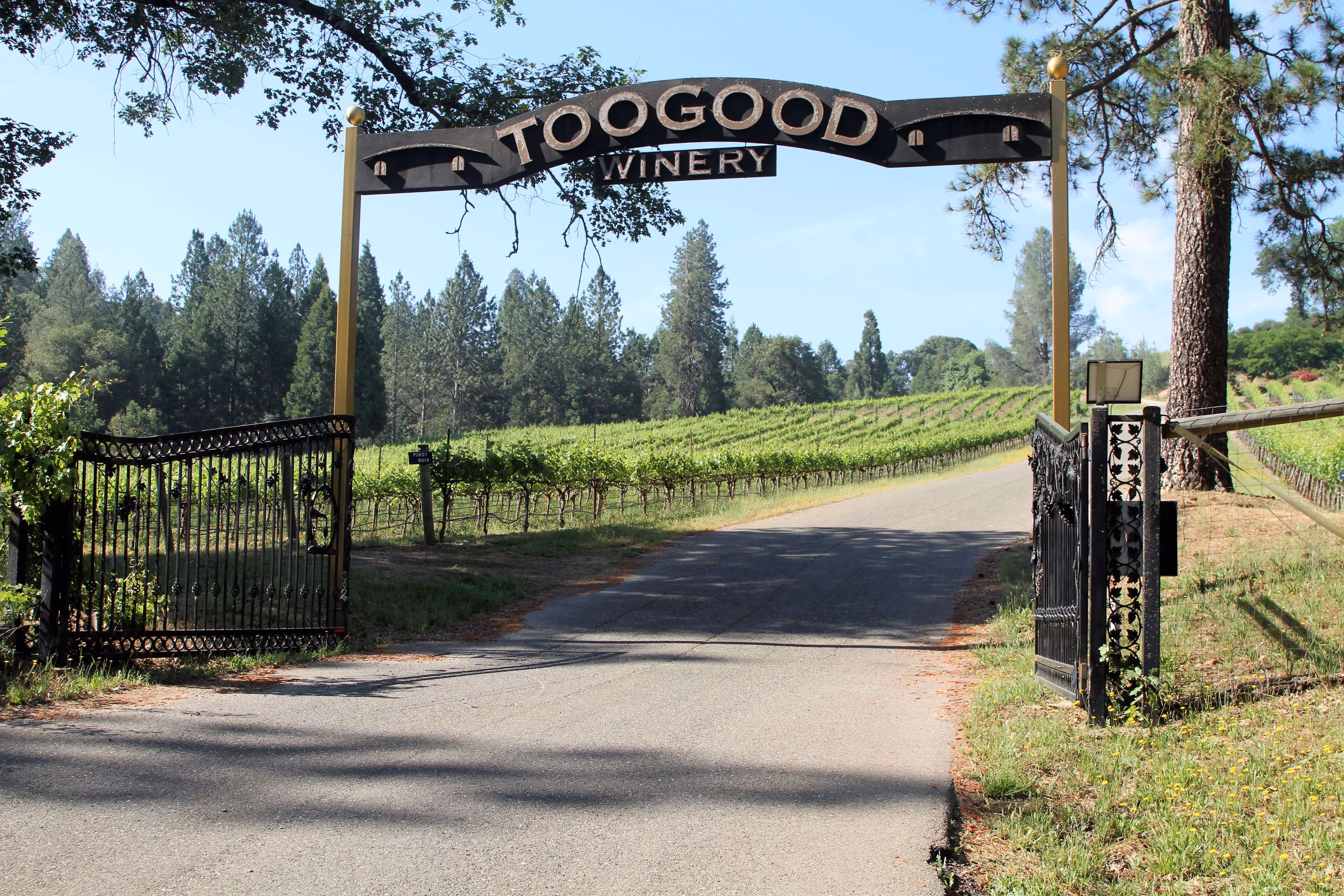 Toogood Estate Winery entrance gate