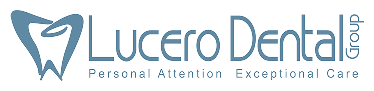 Lucero Dental logo with a stylized tooth and the tagline Personal Attention Exceptional Care.