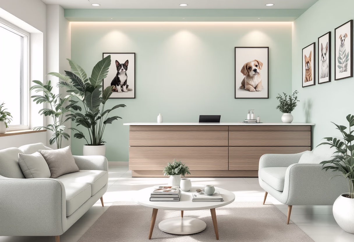 image of the clinic reception area (for a veterinary clinic)