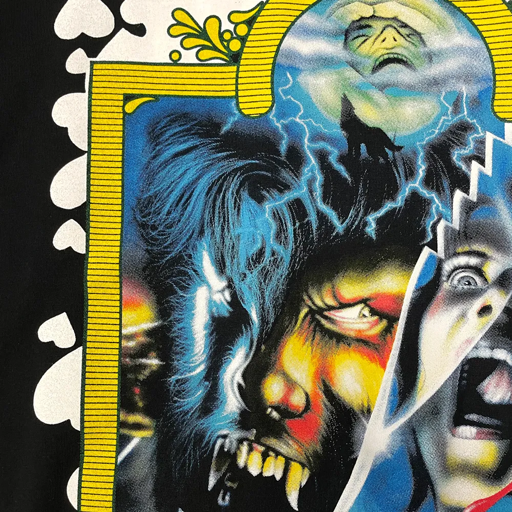 Closeup of a screen printed design with halftoning